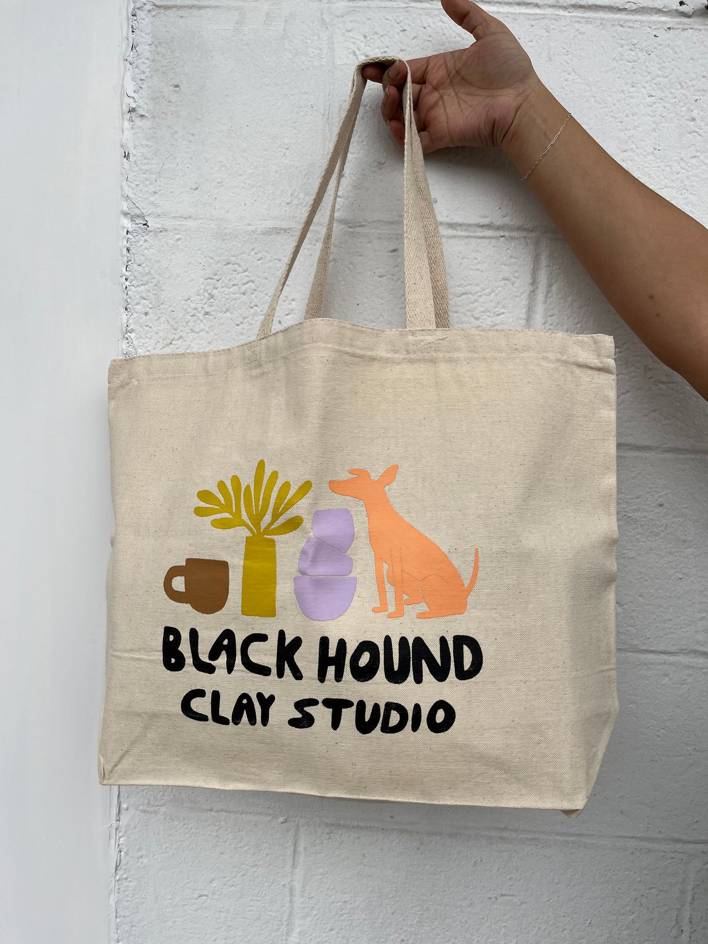 Black Hound Canvas Tote Bag